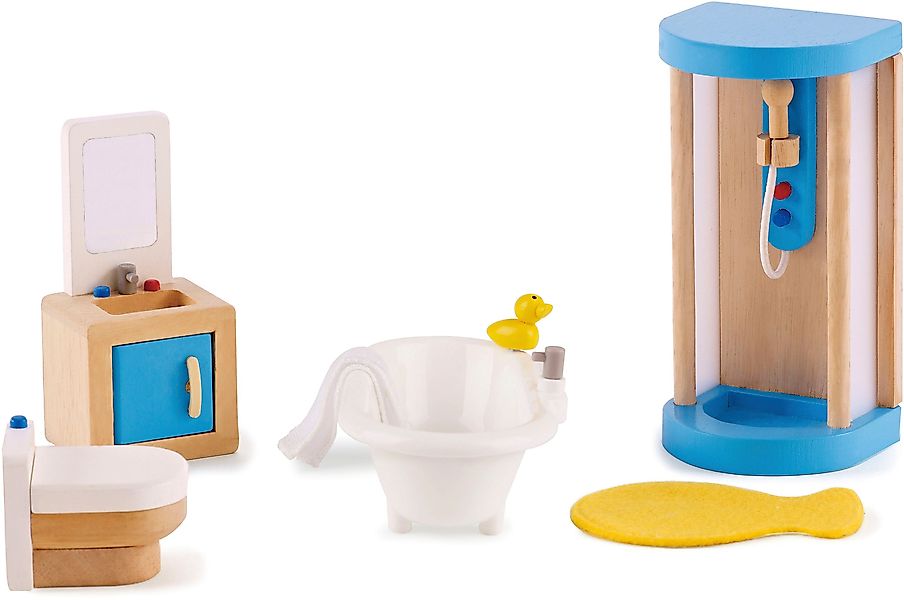 Hape Puppenhausmöbel Familienbad günstig online kaufen