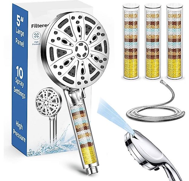 SURFOU Handbrause Duschkopf mit 4 Filter Hochdruck Handbrause mit Schlauch günstig online kaufen