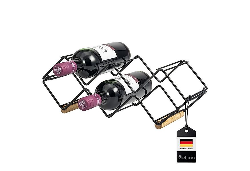 eluno Weinregal Weinregal für 5 Flaschen, aus Metall und Bambus, stapelbar, günstig online kaufen