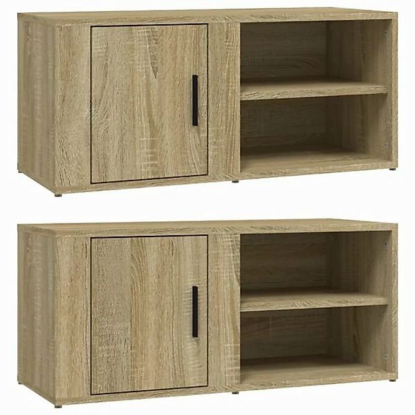 furnicato TV-Schrank TV-Schränke 2 Stk. Sonoma-Eiche 80x31,5x36 cm Holzwerk günstig online kaufen