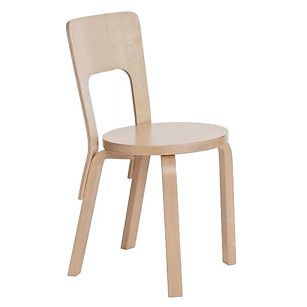 Artek - 66 Stuhl Gestell klar lackiert - natur/Sitzfläche Birkenfunier/Gest günstig online kaufen