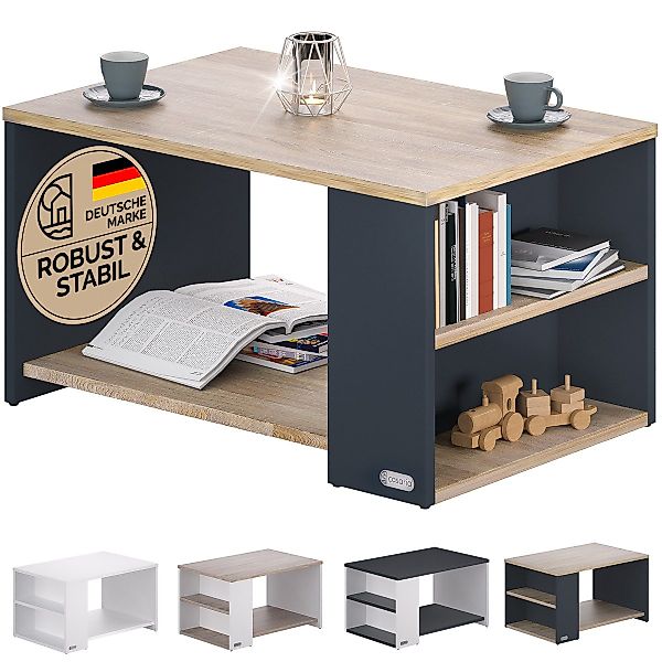 Casaria Couchtisch Santa Cruz, Holz Grau günstig online kaufen