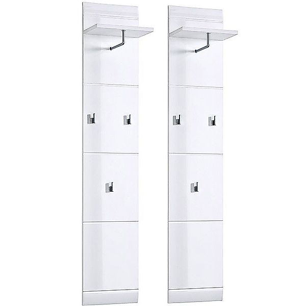 Lomadox Garderobenpaneel DANARO-01, Set Hochglanz weiß (2-teilig), B x H x günstig online kaufen