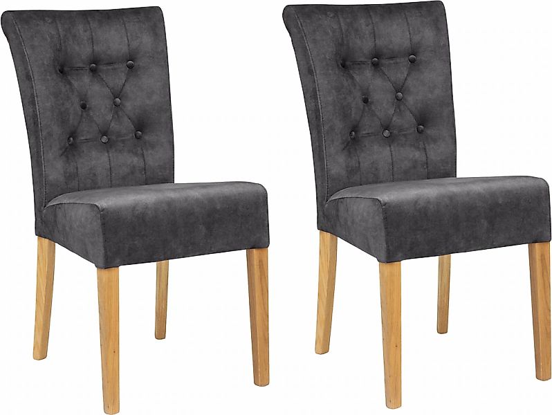 Home affaire Polsterstuhl "Queen" (Set) 2 Stk.Esszimmerstuhl mit Knopfheftu günstig online kaufen