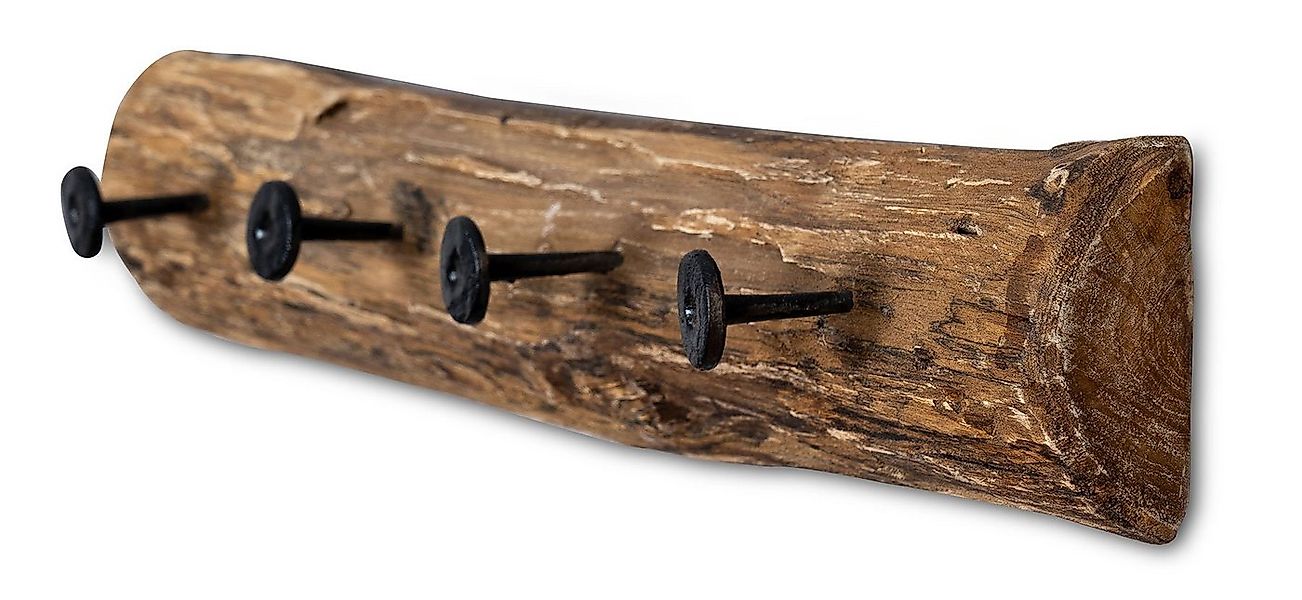 Levandeo® Garderobe, Garderobe Holz Teak L50cm Hakenleiste Recyclingholz Wa günstig online kaufen