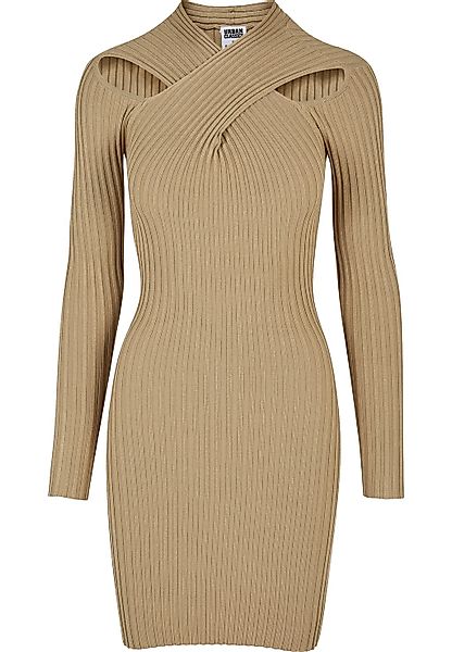 URBAN CLASSICS Shirtkleid "Urban Classics Damen Ladies Crossed Rib Knit Dre günstig online kaufen