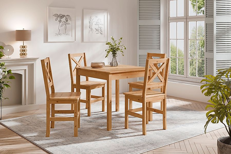Home affaire Essgruppe »Malmö«, (Set, 5 tlg.), bestehend aus Tisch und Stüh günstig online kaufen