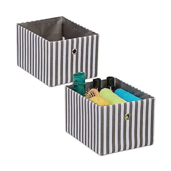 relaxdays Aufbewahrungsbox 2er Set Aufbewahrungsbox mit günstig online kaufen