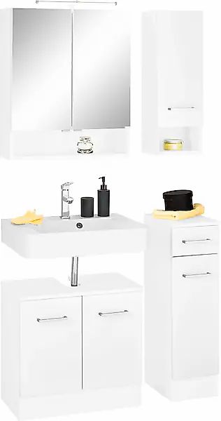 welltime Badmöbel-Set »Ribera« 4 Stk. tlg. Spiegelschrank, Waschplatz, Häng günstig online kaufen