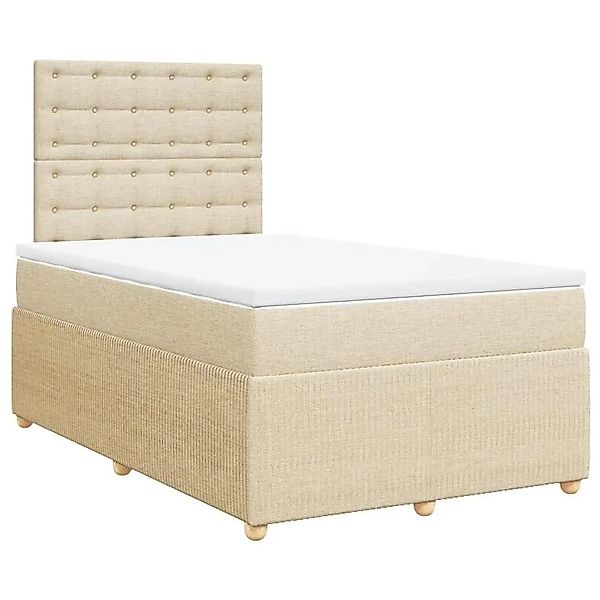 vidaXL Boxspringbett mit Matratze Creme 120x200 cm Stoff 3294342 günstig online kaufen