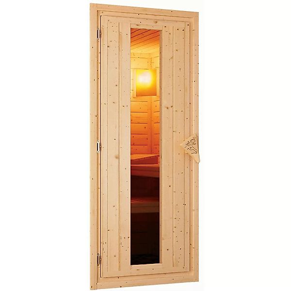 Karibu Türpaket Sauna Holztür mit Isolierglas 68 mm 655 * 1750 mm günstig online kaufen