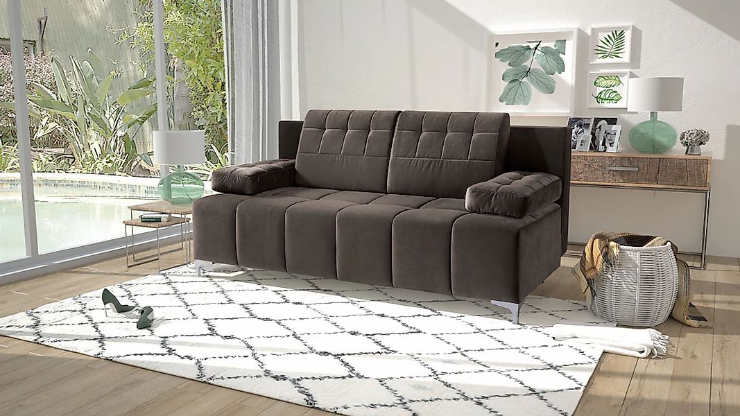 exxpo - sofa fashion 3-Sitzer "Sinus Schlafsofa, Dauerschläfer, Bettkasten, günstig online kaufen