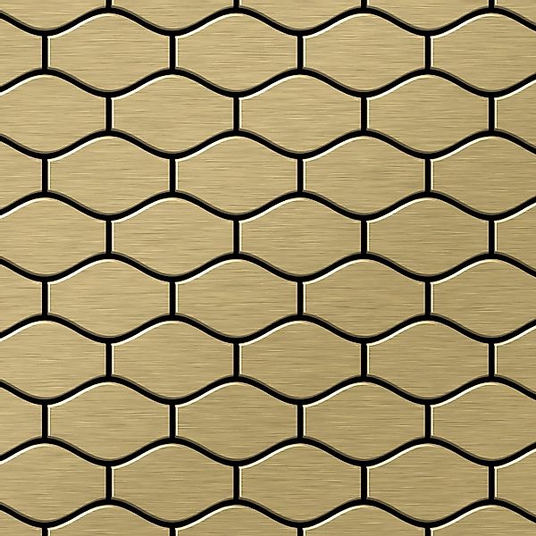 ALLOY Mosaik Fliese Massiv Metall Titan Gebürstet Gold 1,6mm Stark Karma-ti günstig online kaufen