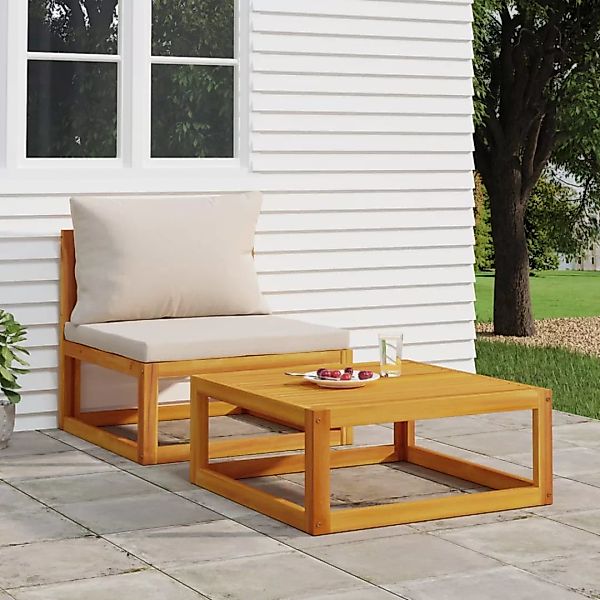 Vidaxl 2-tlg. Garten-sofa-set Mit Kissen Massivholz Akazie günstig online kaufen