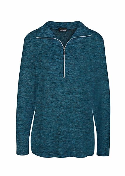 GOLDNER Longpullover "Flauschiges Troyer- Shirt" Flauschig angeraute Melang günstig online kaufen