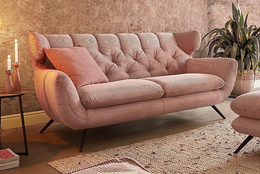 KAWOLA Sofa CHARME, Couch 2-Sitzer oder 2,5-Sitzer, Velvet oder Cord, versc günstig online kaufen