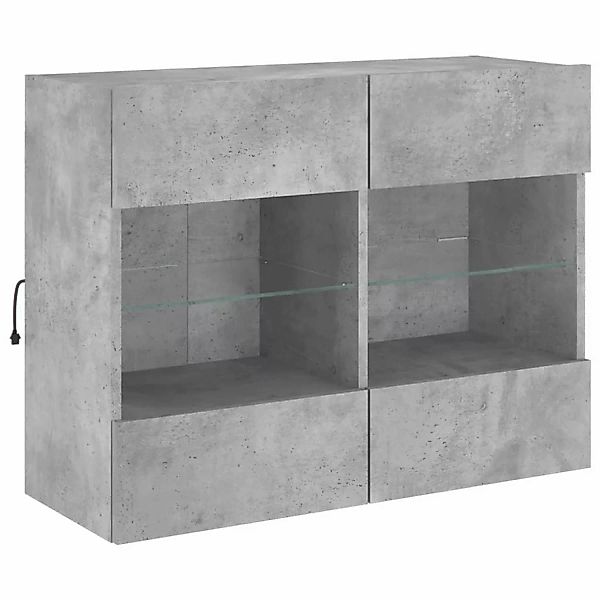 vidaXL TV-Schrank TV-Wandschrank mit LED-Leuchten Betongrau 78,5x30x60,5 cm günstig online kaufen