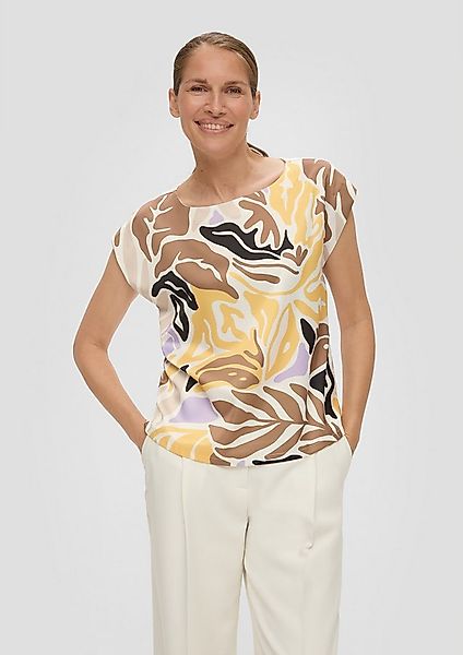 s.Oliver Kurzarmshirt T-Shirt Ärmelloses T-Shirt im Materialmix günstig online kaufen