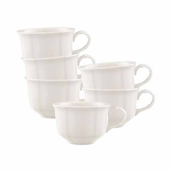 Villeroy & Boch Tasse "Teetassen Manoir 130 ml 6er Set weiß" günstig online kaufen