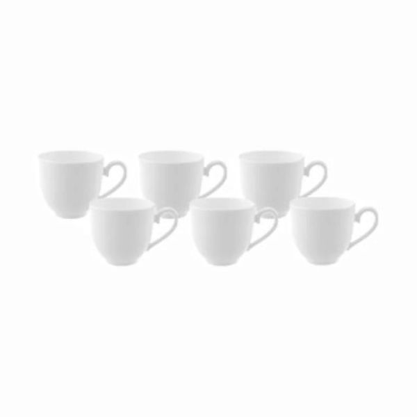 Villeroy & Boch Royal Mokka-/ Espressotasse weiß 100 ml 6er Set Kaffeebeche günstig online kaufen
