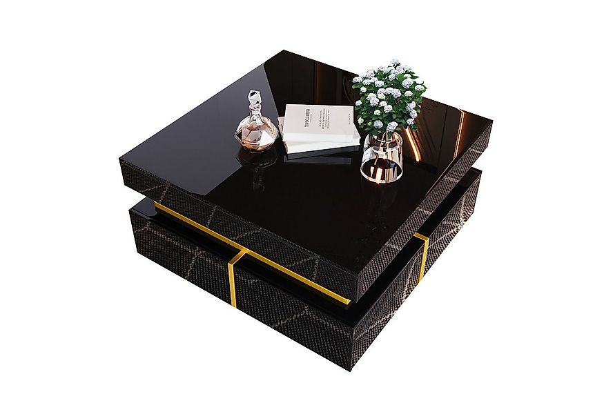 Merax Couchtisch, hochglänzend mit zwei Schubladen, Beistelltisch, Kaffeeti günstig online kaufen