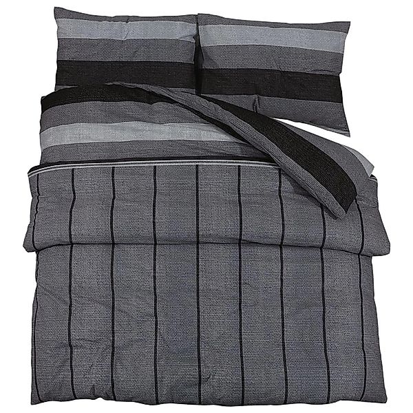 vidaXL Bettwäsche-Set Dunkelgrau 200x200 cm Baumwolle 136418 günstig online kaufen