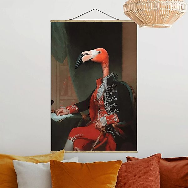 Stoffbild mit Posterleisten Lord Flamingo günstig online kaufen