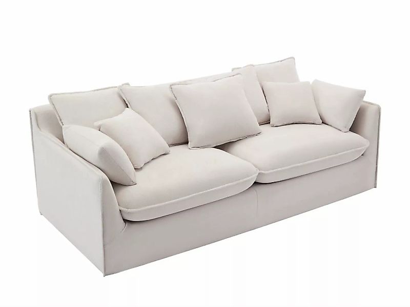 Sofa 3-Sitzer - Stoff - Beige - CABORNI günstig online kaufen