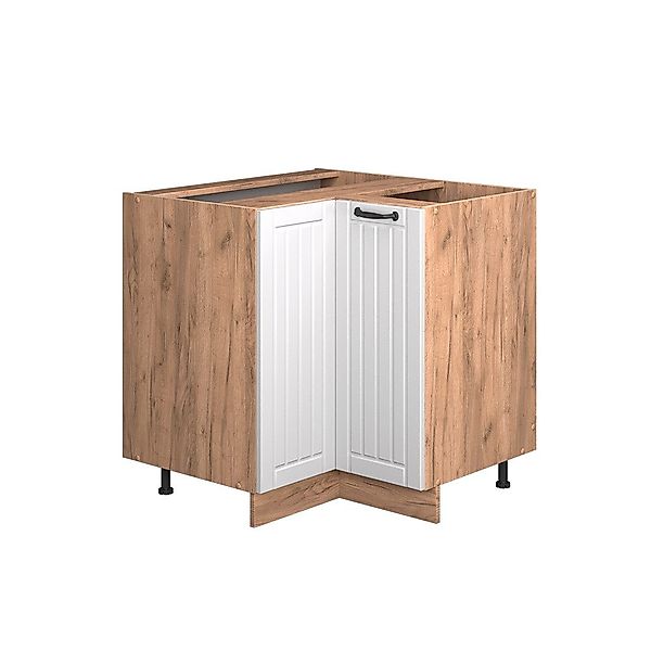 Vicco Eckunterschrank Fame-Line, Weiß Landhaus/Goldkraft Eiche, günstig online kaufen