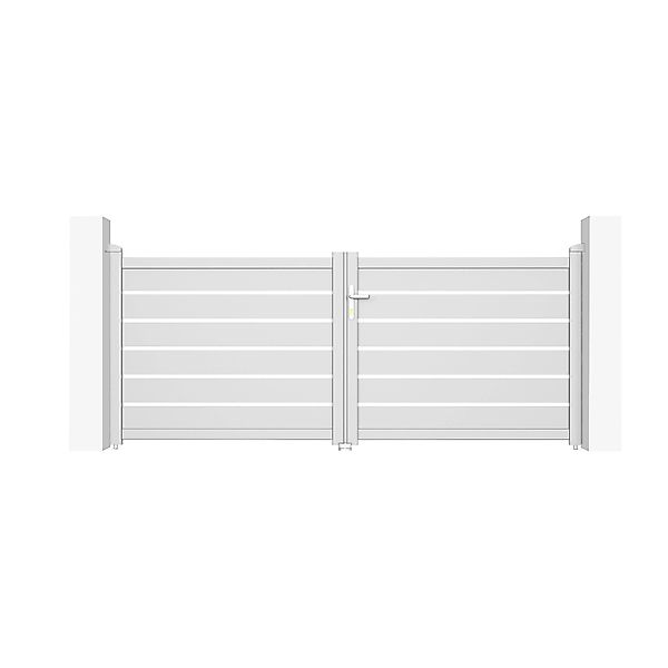 Casanoov Flügeltor 3M Vogel H 120Cm & 2 Pfosten H 166Cm Aluminium Weiß günstig online kaufen