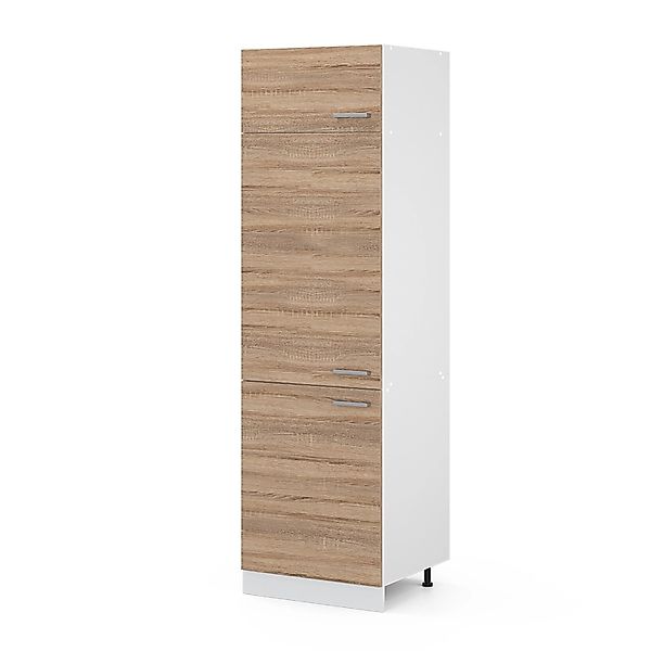 Vicco Kühlumbauschrank R-Line Hochschrank für die Küche Sonoma/Weiß 60 cm günstig online kaufen
