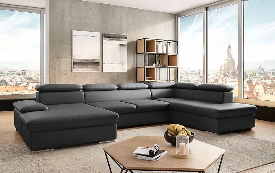 sit&more Wohnlandschaft "Valantine U-Form, B: 349 cm" mit Arm- & Kopfteilve günstig online kaufen