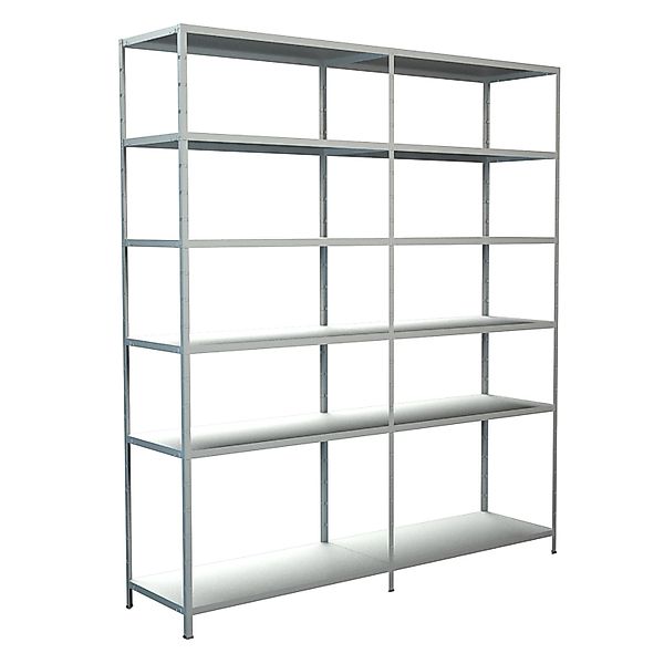 Schulte Steck-Grund-/Anbauregal 230 cm x 200 cm x 50 cm Weiß günstig online kaufen