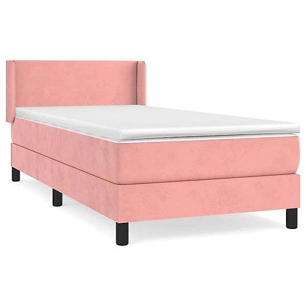 vidaXL Boxspringbett mit Matratze Rosa 90x200 cm Samt1469245 günstig online kaufen