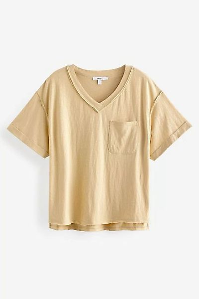 Next T-Shirt Gewaschenes lockeres T-Shirt mit V-Ausschnitt (1-tlg) günstig online kaufen