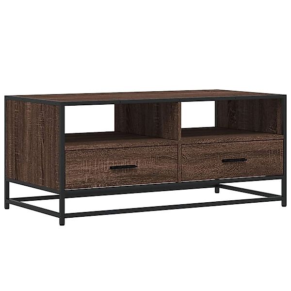vidaXL Couchtisch Braun Eichen-Optik 100x50x45 cm Holzwerkstoff Metall 8487 günstig online kaufen