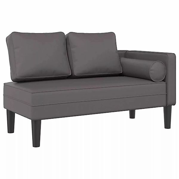 vidaXL Chaiselongue Chaiselongue mit Kissen Grau Kunstleder, 1 Teile günstig online kaufen