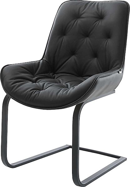 DELIFE Polsterstuhl Taimi-Flex, Freischwinger flach Schwarz günstig online kaufen