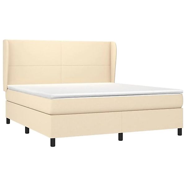 vidaXL Boxspringbett mit Matratze Creme 180x200 cm Stoff 3127826 günstig online kaufen