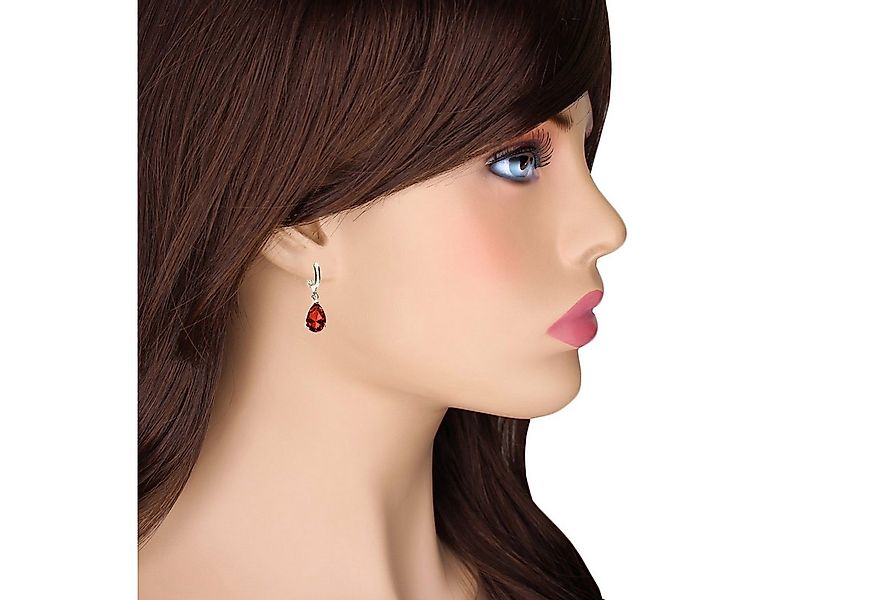 LÖB Paar Creolen Ohrringe 750er Weißgold vergoldet Zirkonia Tropfen Anhänge günstig online kaufen