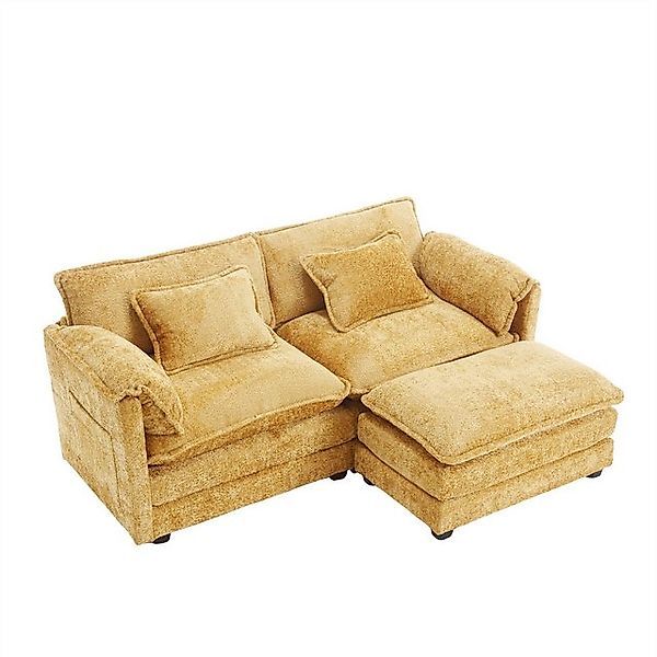 GLP Loungesofa Zweisitzer-Sofa mit Fußstütze, Chenille-Stoff, 195×75×81cm, günstig online kaufen