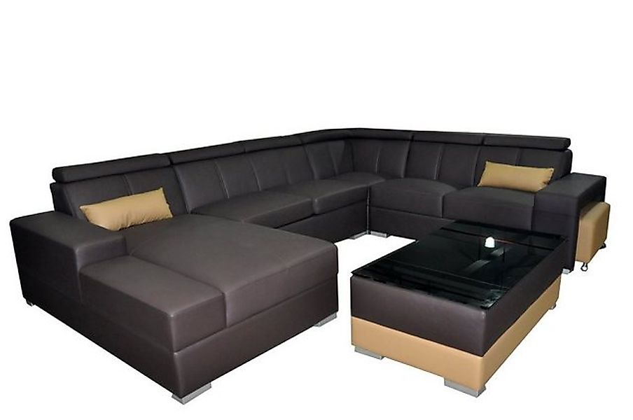 JVmoebel Ecksofa Ecke Leder Modern XXL Couch Wohnlandschaft Ledersofa Sofa günstig online kaufen