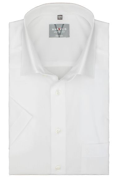 MARVELIS Kurzarmhemd, Comfort Fit, Weiß, Bügelfrei, günstig online kaufen