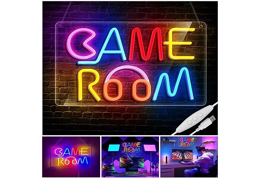 JIBENNEON LED Dekoobjekt GAME Spiel Neon Sign Dimmbar Neonschild Wanddekora günstig online kaufen