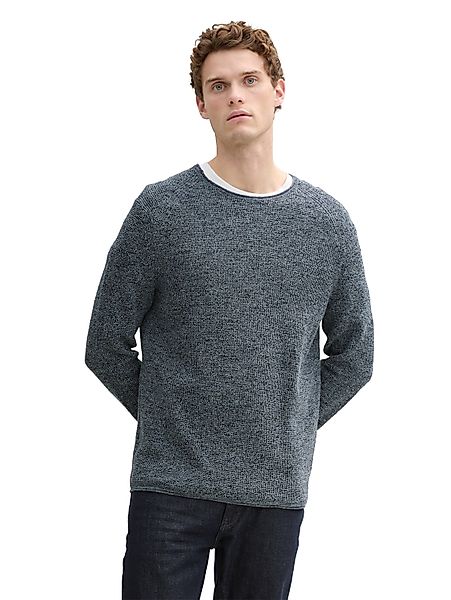 TOM TAILOR Rundhalspullover in Melange Optik günstig online kaufen