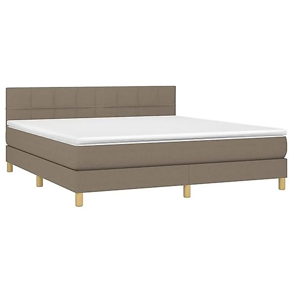 vidaXL Boxspringbett mit Matratze & LED Taupe 160x200 cm Stoff 3133729 günstig online kaufen