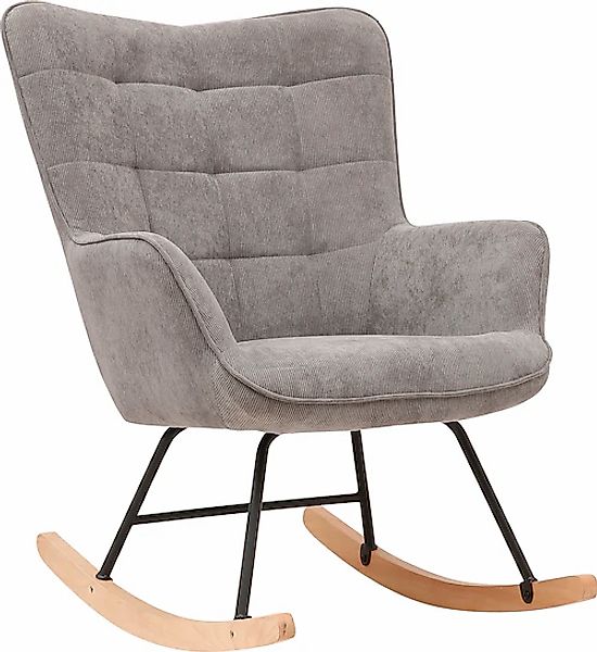 byLIVING Schaukelstuhl »Richie« () 1 Stk. moderne Metallbeine mit Holzkufe, günstig online kaufen