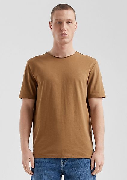 QS Kurzarmshirt T-Shirt Baumwollshirt mit Rollkante günstig online kaufen