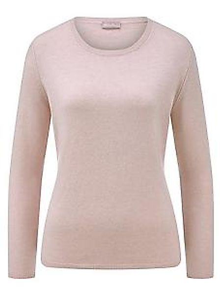 Rundhals-Pullover aus Schurwolle und Kaschmir Peter Hahn rosé günstig online kaufen