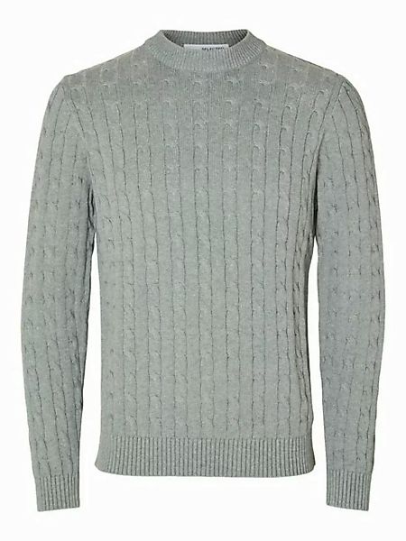 SELECTED HOMME Strickpullover - SLHRYAN Zopfstrickpullover - Trendiger Crew günstig online kaufen